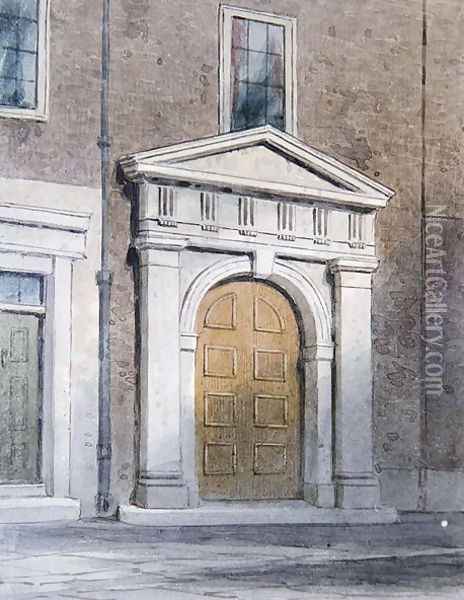 The Entrance to Masons Hall, 1854 Oil Painting - Thomas Hosmer Shepherd