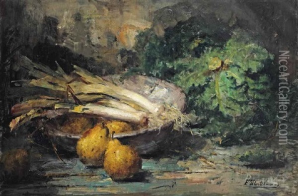 Vegetables And Pears Oil Painting - Frans Mortelmans