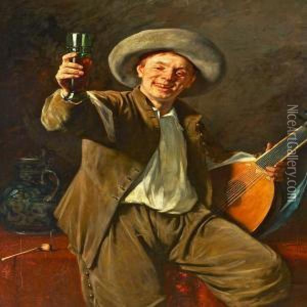 Cheers! Oil Painting - Gustav Oscar Bjorck