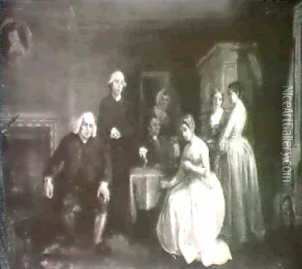 The Meeting Of Dr. Samuel Johnson And James Boswell With    Flora Macdonald During Their Tour To The Hebrides Oil Painting - William Stewart Watson