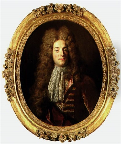Portrait Of A Gentleman, Said To Be The Marquis De Las Cases Oil Painting - Nicolas de Largilliere