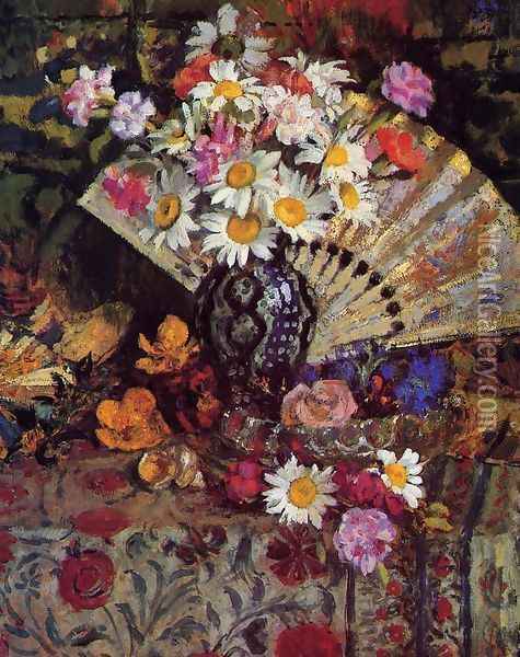 Still Life with Fan Oil Painting - Georges Lemmen