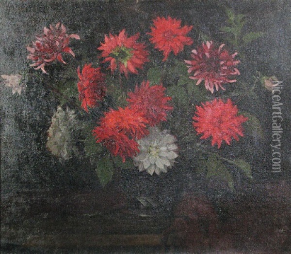 Dahlias Oil Painting - Samu Boertsoek