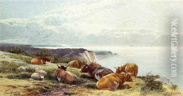 Coast Near Beer, Devon Oil Painting - Thomas, Tom Rowden