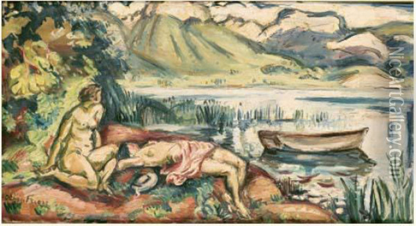 Le Lac - 1932 Oil Painting - Emile-Othon Friesz