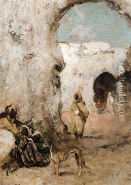 A L'entre De La Casbah Oil Painting - Henri Emilien Rousseau