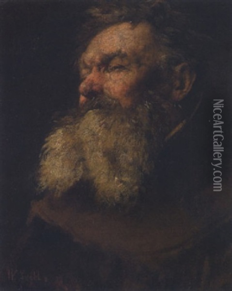 Bildnis Eines Bartigen Mannes Oil Painting - Wilhelm Maria Hubertus Leibl