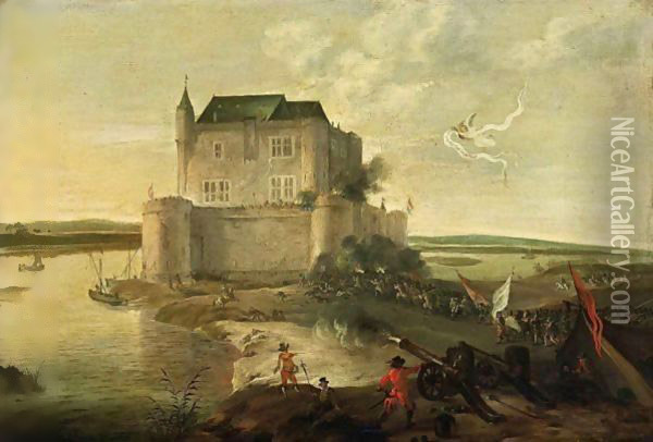 The Siege Of A Dutch() Fortified Castle Oil Painting - Dirck Willemsz. Stoop