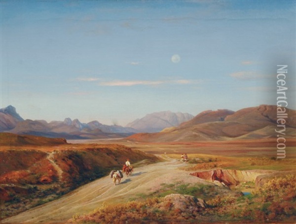 The Monti Sabini Oil Painting - Ludwig Heinrich Theodor (Louis) Gurlitt