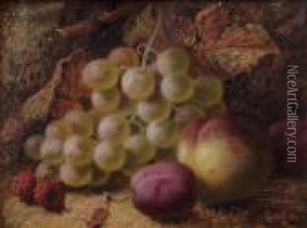 Still Life Of Plums Oil Painting - Oliver Clare
