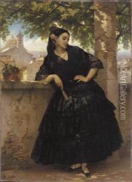 A Spanish Beauty Oil Painting - Eugene Pierre Francois Giraud