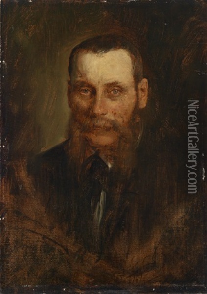 Portrait Des Wiener Kunsthandlers Georg Plach Oil Painting - Franz Seraph von Lenbach