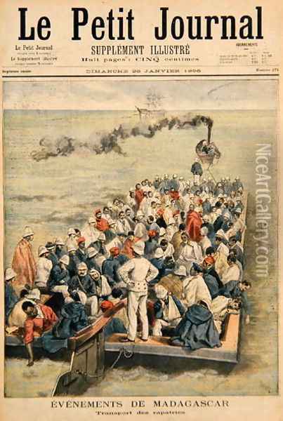 Events in Madagascar The Repatriation of French troops, illustration from Le Petit Journal, 20th January 1896 Oil Painting - Oswaldo Tofani