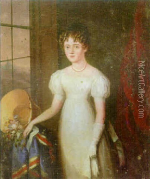 Portrait Of Mrs. Lindley Of Sheffield Oil Painting - Alexander Mosses