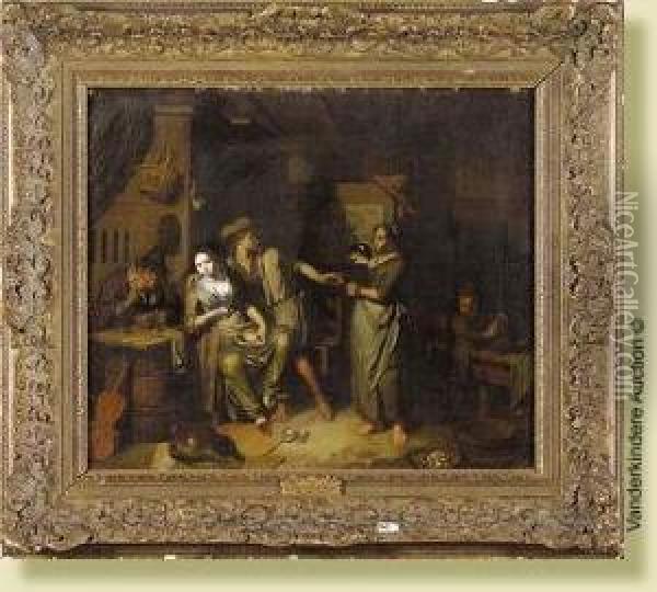 Scene Galante Dans Une Auberge Oil Painting - Richard Brakenburgh
