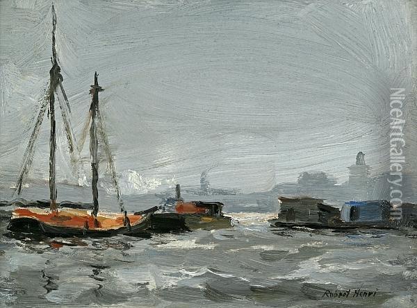 Harbor View Oil Painting - Robert Henri
