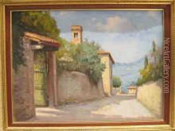 Via Dei Roccettini, San Domenico Oil Painting - Giovanni Ponticelli