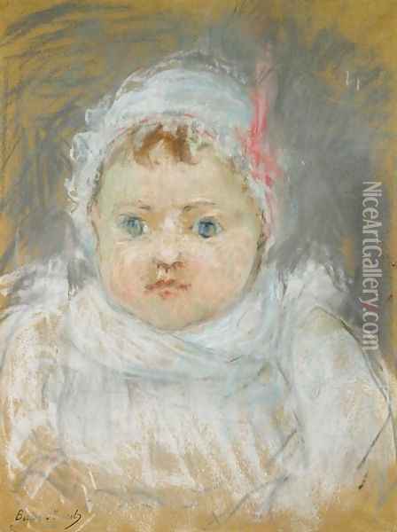Blanche Pontillon as a Baby, 1872 Oil Painting - Berthe Morisot
