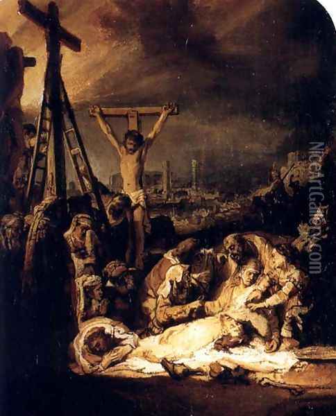 La Deploration Du Christ,londres 1635 Oil Painting - Rembrandt Van Rijn