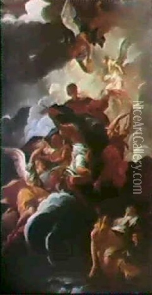 The Assumption Of The Virgin Oil Painting - Andreas Pozzo