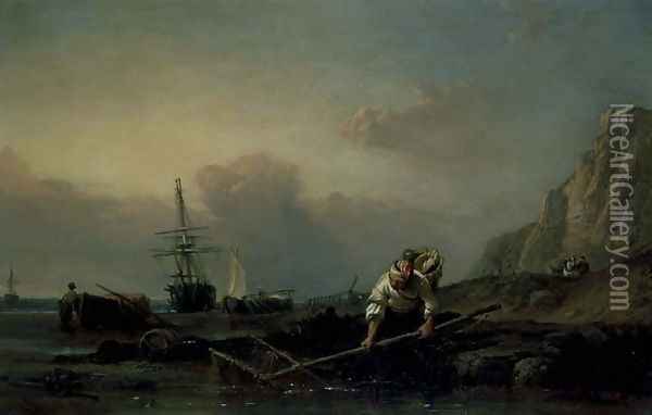 Shrimping Oil Painting - William Clarkson Stanfield