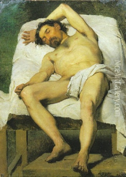 Uomo Dormiente Oil Painting - Ferdinando Brambilla