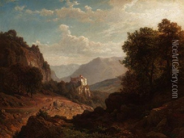 Sudtiroler Gebirgslandschaft Oil Painting - Hermann Pohle the Elder