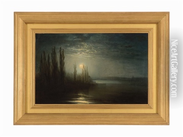 Untitled Moonscape Oil Painting - George Henry Bogert