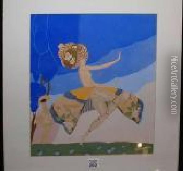 Dancinggirl With Minimal Clothing Oil Painting - Umberto Brunelleschi