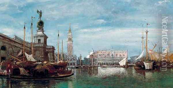 Doge's Palace and the Dogana, Venice Oil Painting - James Holland
