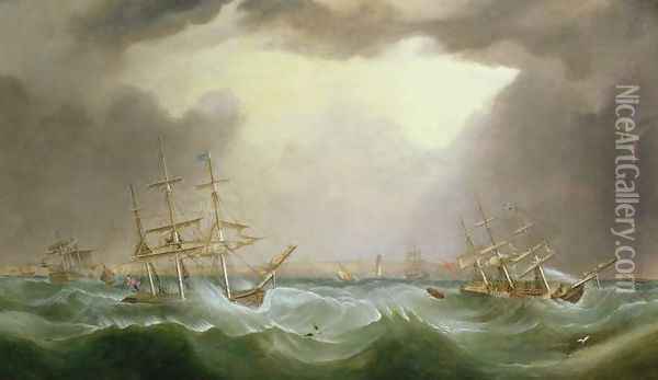 The Great Gale of 6th and 7th January 1839, 1882 Oil Painting - Samuel Walters