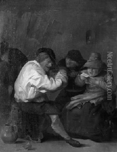 Musizierende Bauern In Der Schanke Oil Painting - Cornelis Pietersz Bega