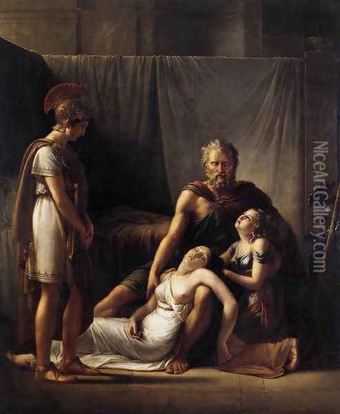 The Death of Belisarius' Wife c. 1817 Oil Painting - Francois-Joseph Kinsoen