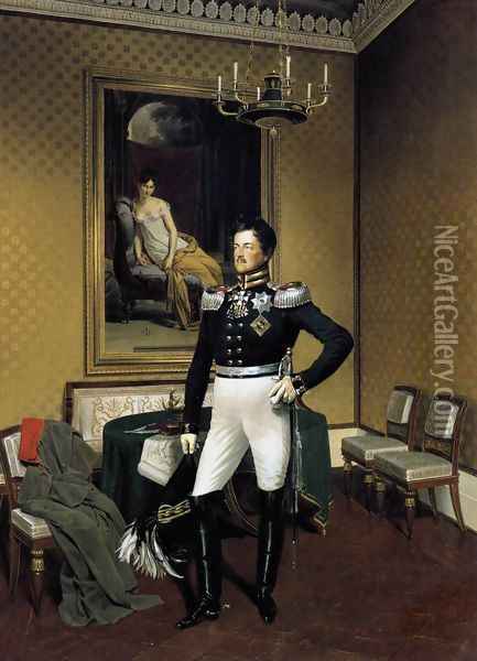 Prince Augustus of Prussia c. 1817 Oil Painting - Franz Kruger