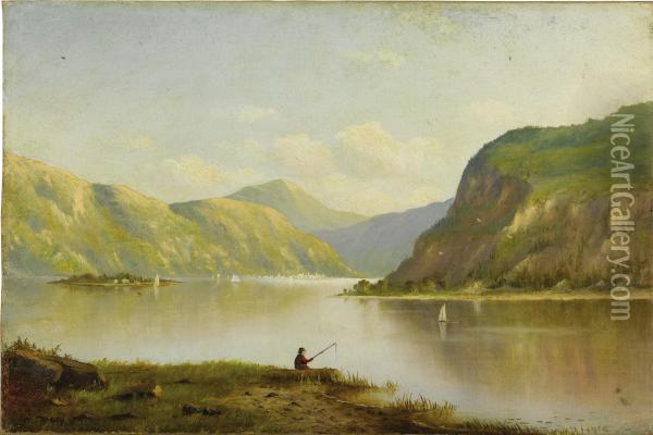 Fisherman At Lake's Edge Oil Painting - William Starbuck Macy