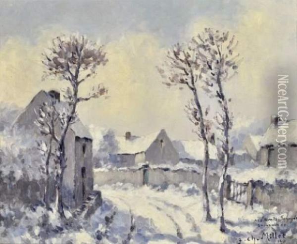 Village Sous La Neige Oil Painting - Jean-Charles Millet
