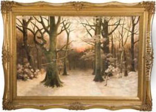 Winterscape Oil Painting - Frederik Adolph Tepe