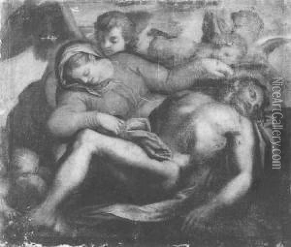 The Deposition Oil Painting - Antonio Carneo Concordia Sagittaria