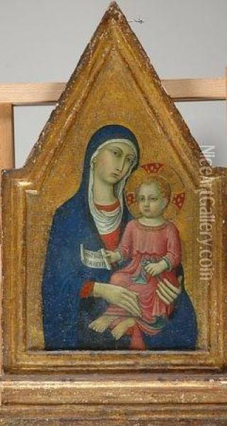 Madonna And Child Oil Painting - Ansano Mancio Di Sano Di Pietro