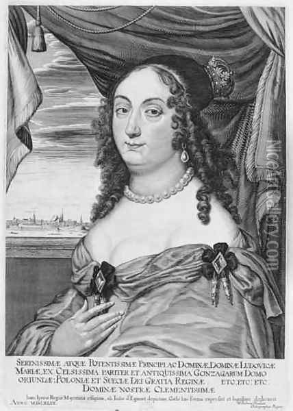 Maria Ludwiga Gonzaga 1611-67 Queen of Poland Oil Painting - Willem (Wilhelm) Hondius