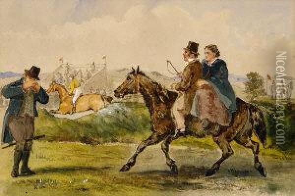 Arrival At Punchestown Oil Painting - P.F. Chenevix