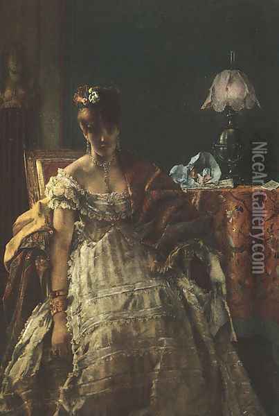 The Desperate Woman Oil Painting - Alfred Stevens