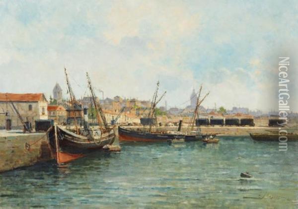 Port Oil Painting - Gustave Mascart