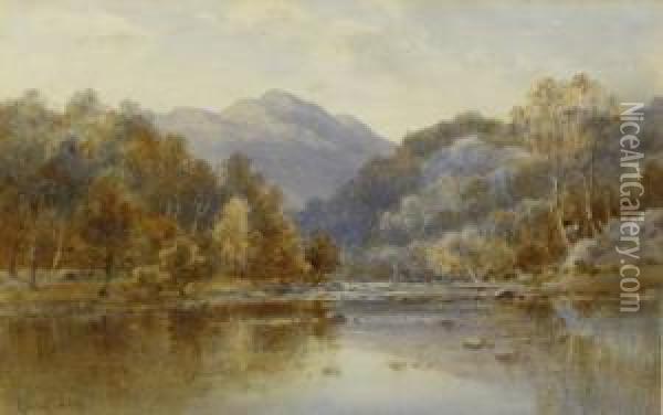 River Derwent Above Grange' Oil Painting - Edward Tucker