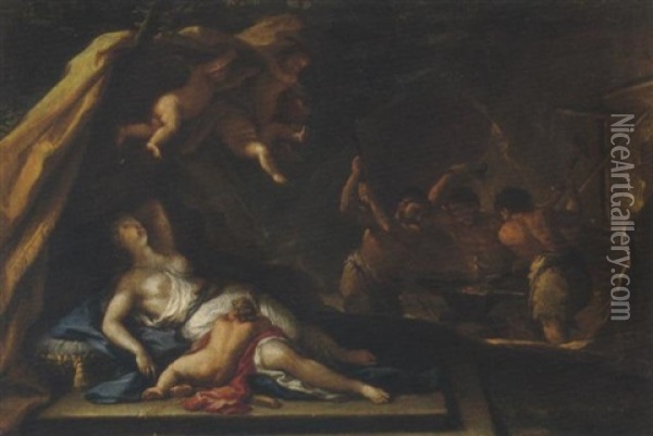 Venere Nella Fucina Di Vulcano Oil Painting - Giovanni Battista Lama