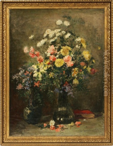 Floral Oil Painting - Joseph W. Gies
