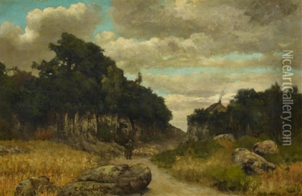 Landschaft Im Franzosischen Jura Oil Painting - Gustave Courbet