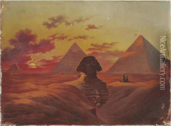 The Sphinx And The Pyramids At Giza Oil Painting - Jean-Leon Gerome
