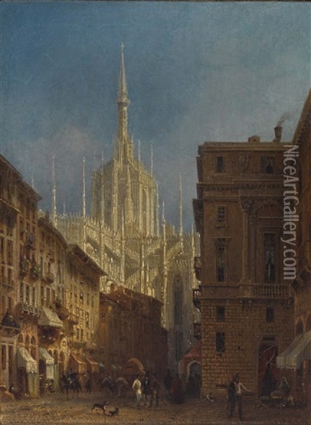 Der Mailander Dom Oil Painting - Friedrich Eibner