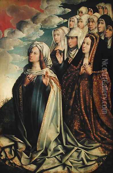 Mary the Mediator with Joanna the Mad and her entourage Oil Painting - Colijn de Coter